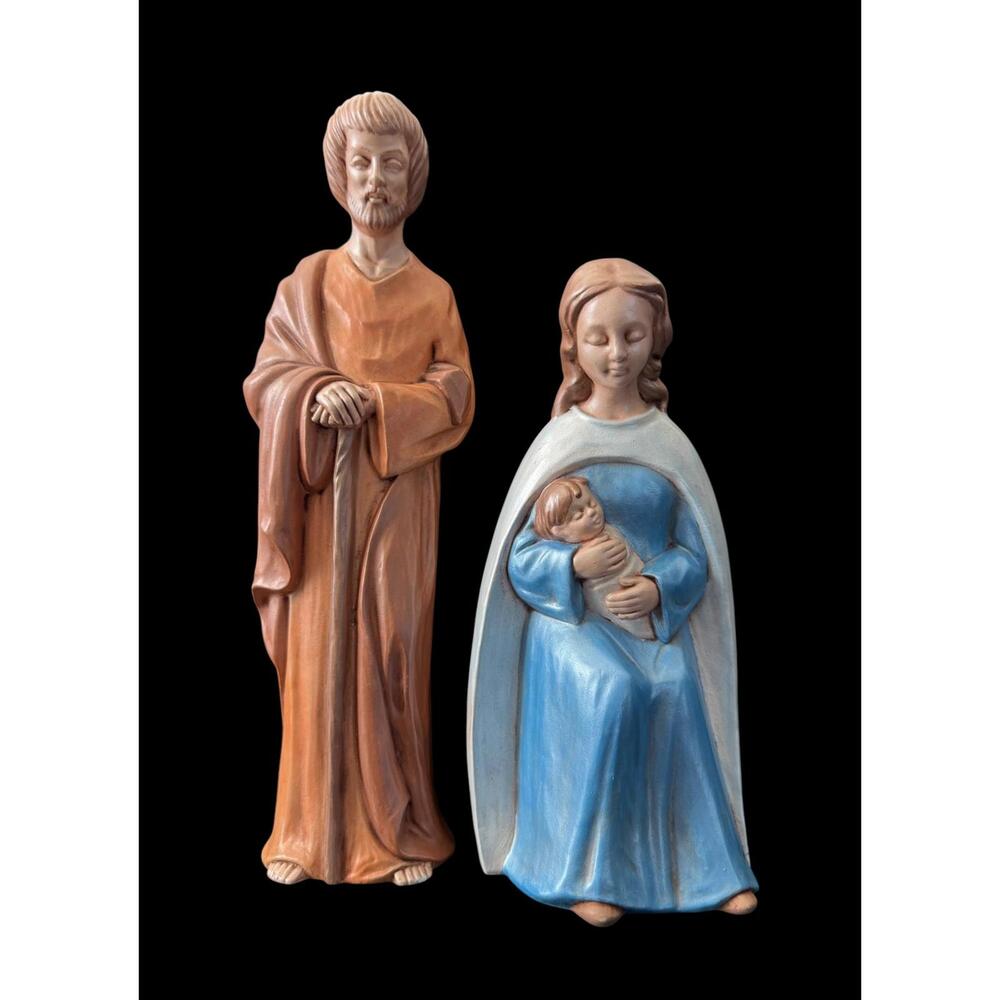 Vintage Nativity Joseph, Mary and Baby Jesus 12"